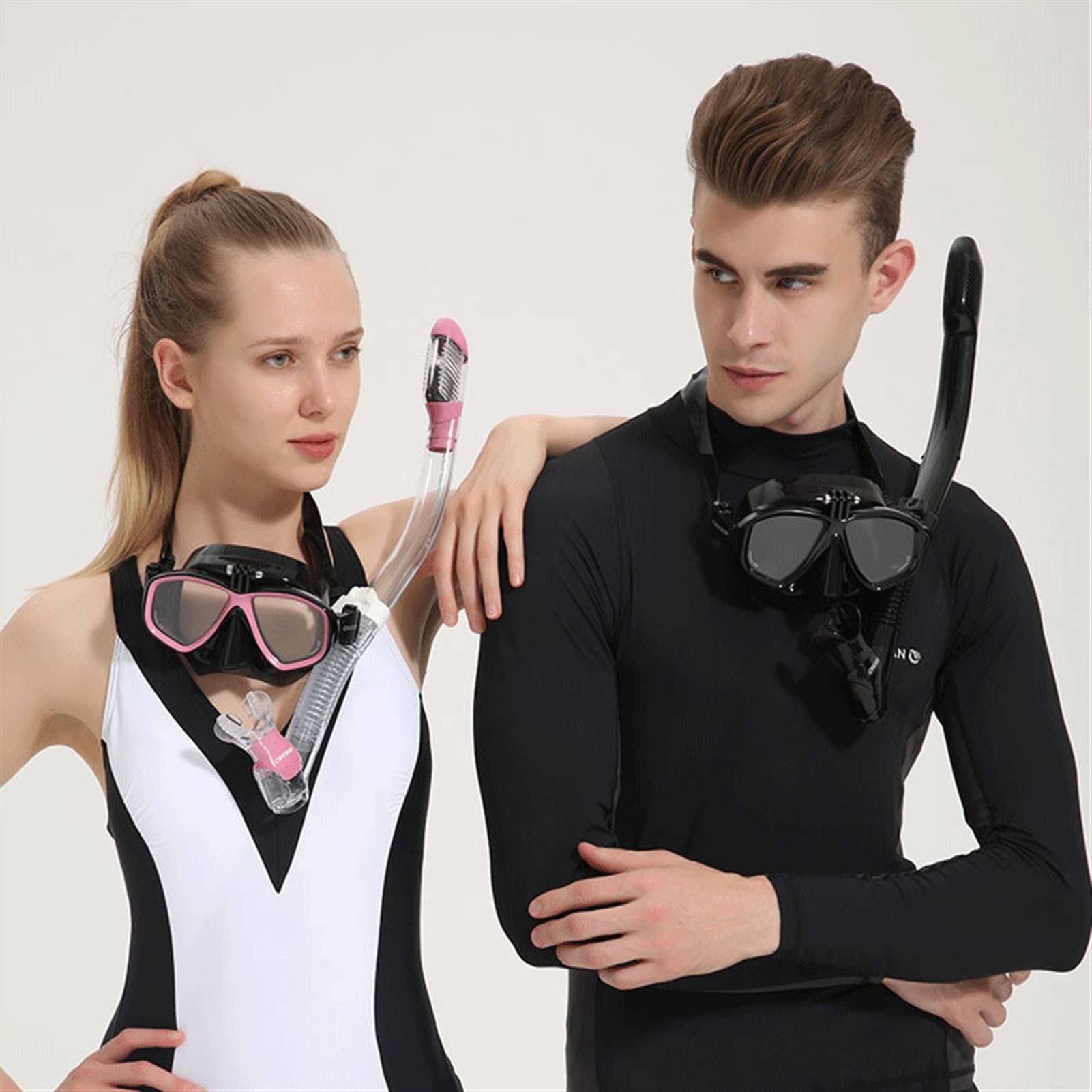 Maschere subacquee Occhiali da snorkeling Occhiali impermeabili e antiappannamento Realizzati con materiali ecologici Multifunzionali Unisex Attrezzatura subacquea HD Occhialini da nuoto (rosa)