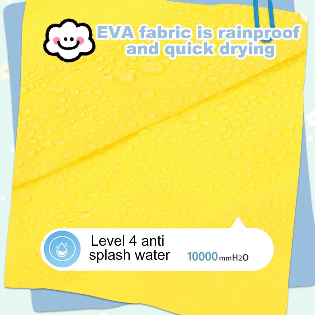 2 Impermeabili Per Bambini 90 Cm - Poncho Pioggia In EVA Con Cappuccio - Bianco E Giallo