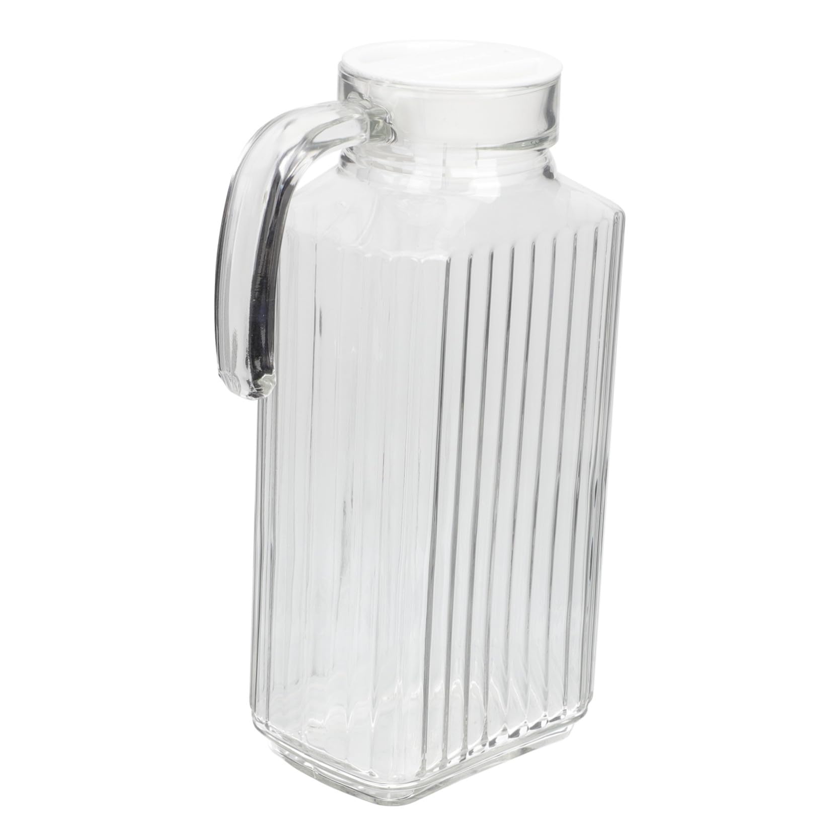TOYANDONA Jarra de Agua de Vidrio Contenedor para Bebidas Frías y Jugos Diseño Elegante y Transparente para Hogar Oficina y Fiestas Material Seguro y Duradero
