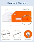 Silicone Luggage Tags, 6 Pack Teskyer Premium Luggage Tags with Name ID Card, Privacy Protection Travel Bag Tag Labels with Stainless Steel Loop, Travel Accessories for Suitcases | Durable Silicone Design, Flexible & Tear Resistant, 6 Color Organizat
