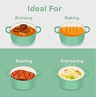 Vista 20 de Segretto Cookware Enameled Dutch Oven Pot with Lid Rosso (Gradient Red) 1.7 Quarts Cast Iron Dutch Oven with Handle 1.7 qt Enamel Small Cast Iron