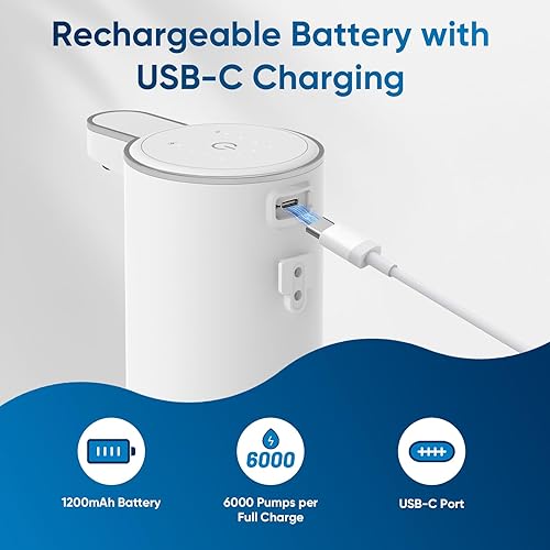 Miniatura 6 de Dispensador automático de jabón sin contacto  Dispensador de jabón de manos espumoso de 13.5 fl oz para baño y cocina, montaje en pared o encimera,