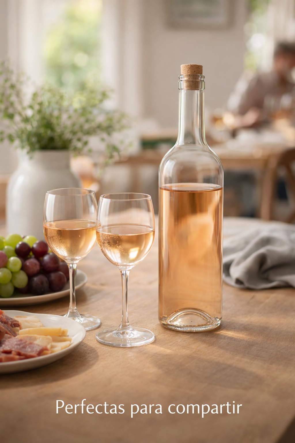 Botellas Cristal Vino 750 ml Blanca Transparente Pack 24 Bordelesa Reutilizables
