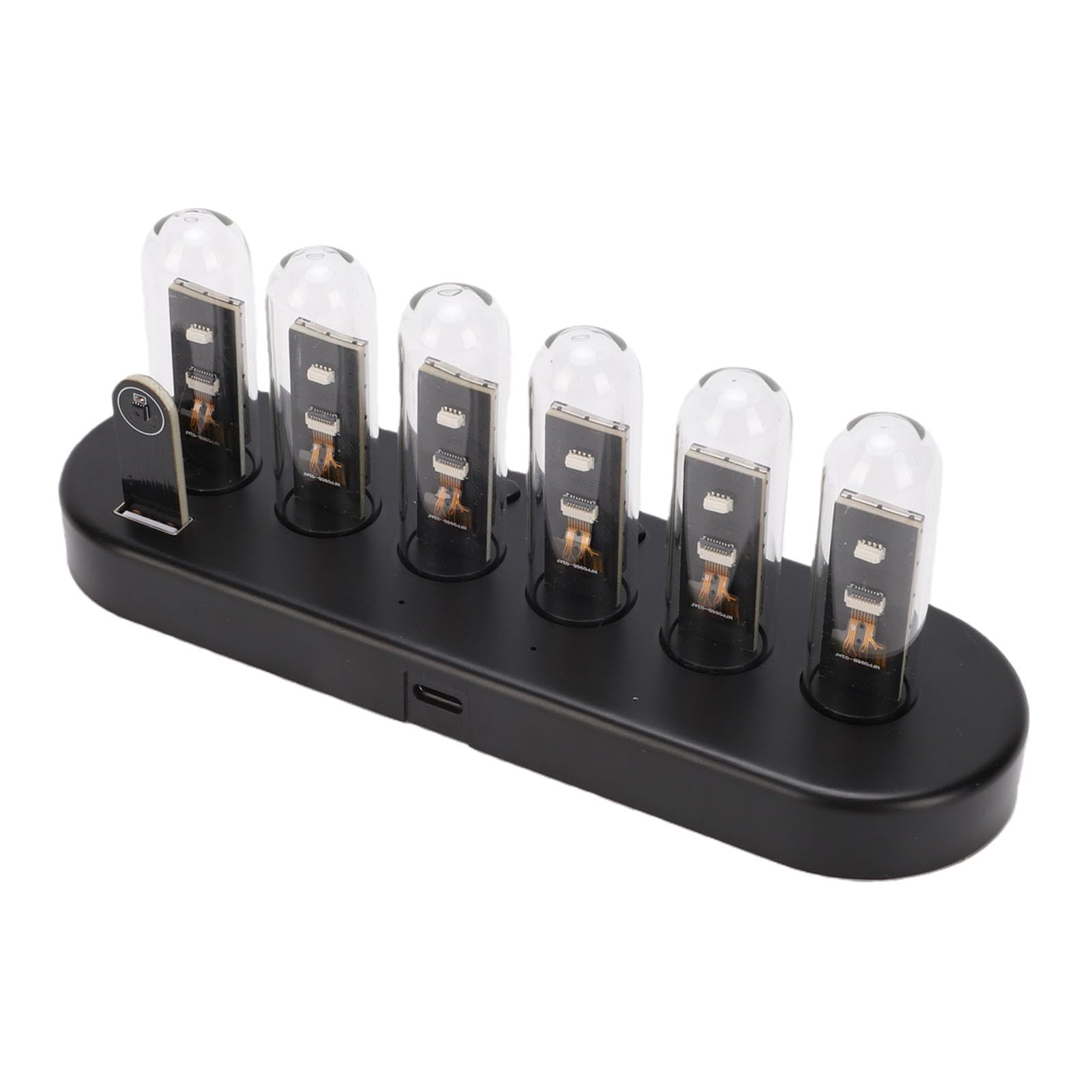 Keenso Glow Tube Clock Reloj Despertador Digital Retro con Iluminación RGB, Fondos Personalizables para Dormitorios, Pantalla IPS de 0,96"
