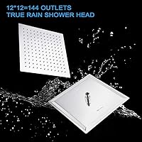 Vista 93 de NearMoon - Cabezal de regadera grande de acero inoxidable cuadrado de lujo en cascada, para instalar en el techo o la pared