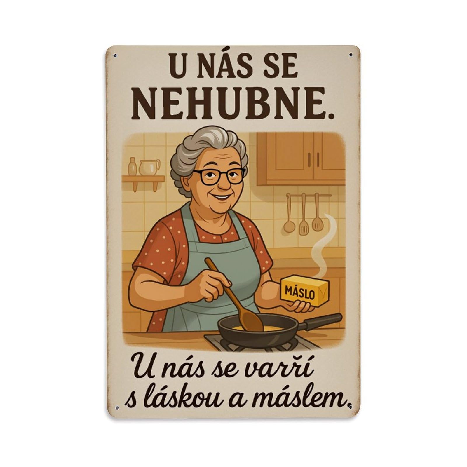 Enderetf Vintage At Our Place It's Not Dull Meat In The Kitchen Love And Butter Tin Sign Metal Poster, Home Bar Garage Man Cave Cafe Indoor & Outdoor Wall Decoration 8X12inches