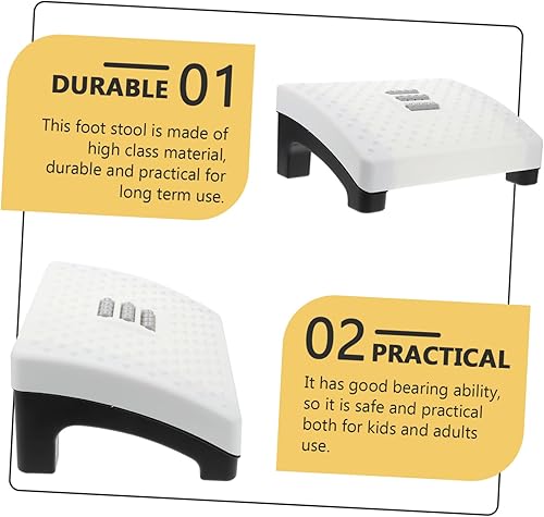 Miniatura 7 de Ciieeo Taburete de pie para escritorio, oficina, reposapiés, rodillos de masaje, taburete de plástico para pies