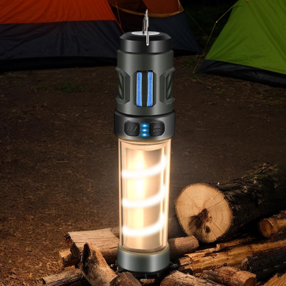 Lampki kempingowe do wielokrotnego ładowania, odstraszacz komarów LED, lampa kempingowa, przenośna latarka z magnetyczną podstawą statywu, latarnia, wodoodporna, na piknik w ogrodzie na