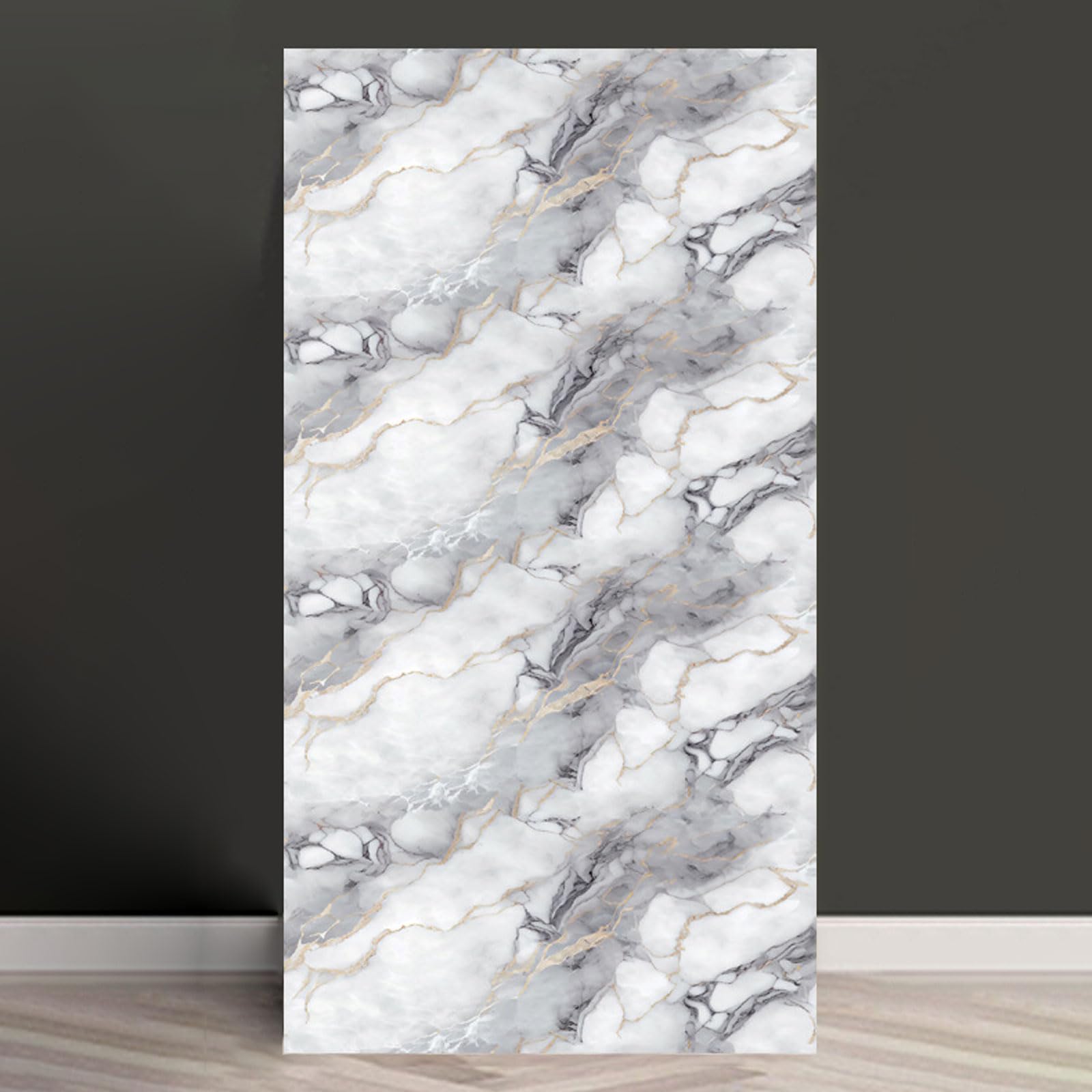 ByteRunning Marble Tiles,Waterproof Vinyls Self Adhesive Wall Tiles,Thicken Self Adhesive Wall Tiles Waterproof Backsplash,Glue Up Ceiling Panels,Easy Installation/Cutting,PVC Shower Walls Panels