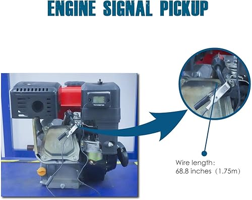 Miniatura 5 de Runleader Tacómetro digital, RPM en tiempo real, registro máximo de rpm, resistente al agua para cortacésped, tractor, generador, soplador de nieve