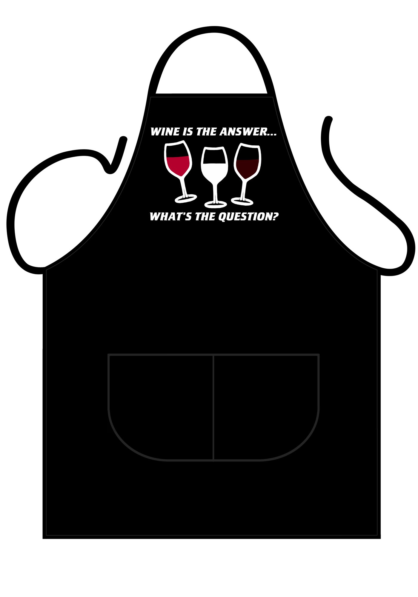 Iconic Aprons Wine is The Answer Apron, Polyester-Cotton, Multi-Colour, 90 x 69 x 0.1 cm