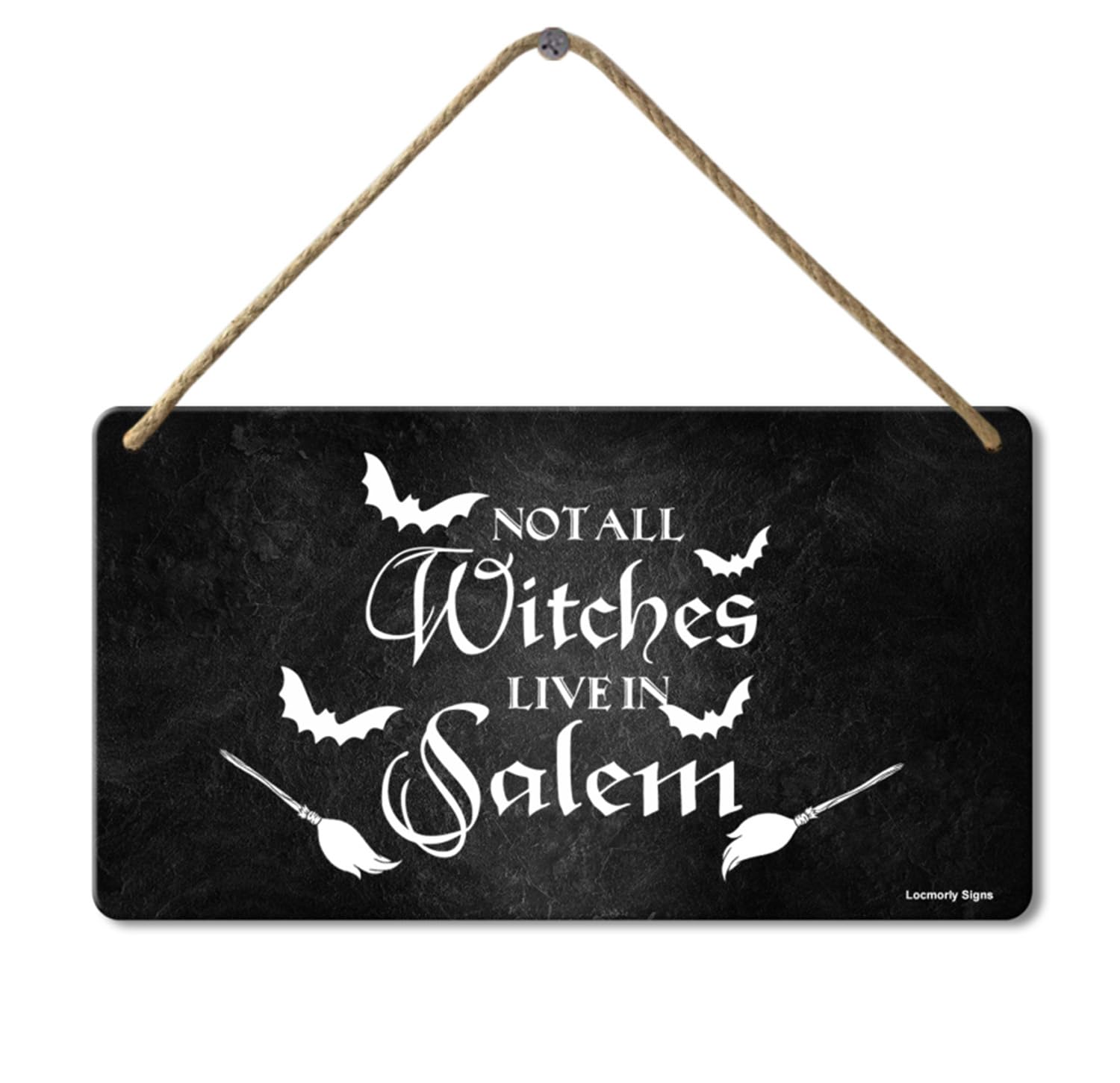 Not All Witch Lives in Salem Wooden Wall Sign, Vintage Halloween Party Decorations Autumn Decor, 8x12 Inch