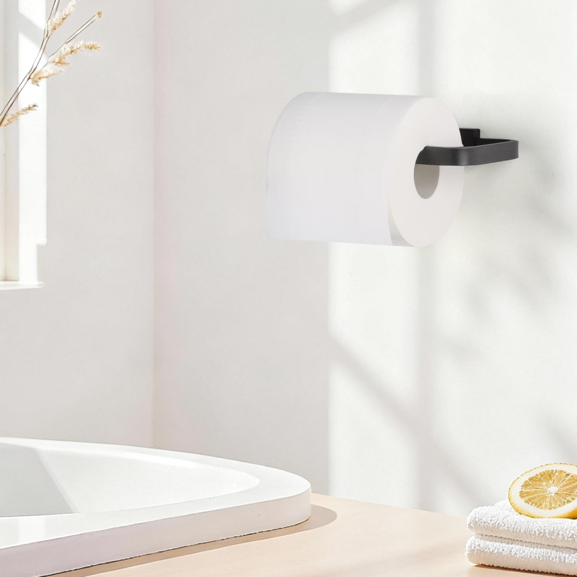 Groleca Toilet Paper Holder Tissue Holder Toilet Roll Holder Black — Amazon image 2