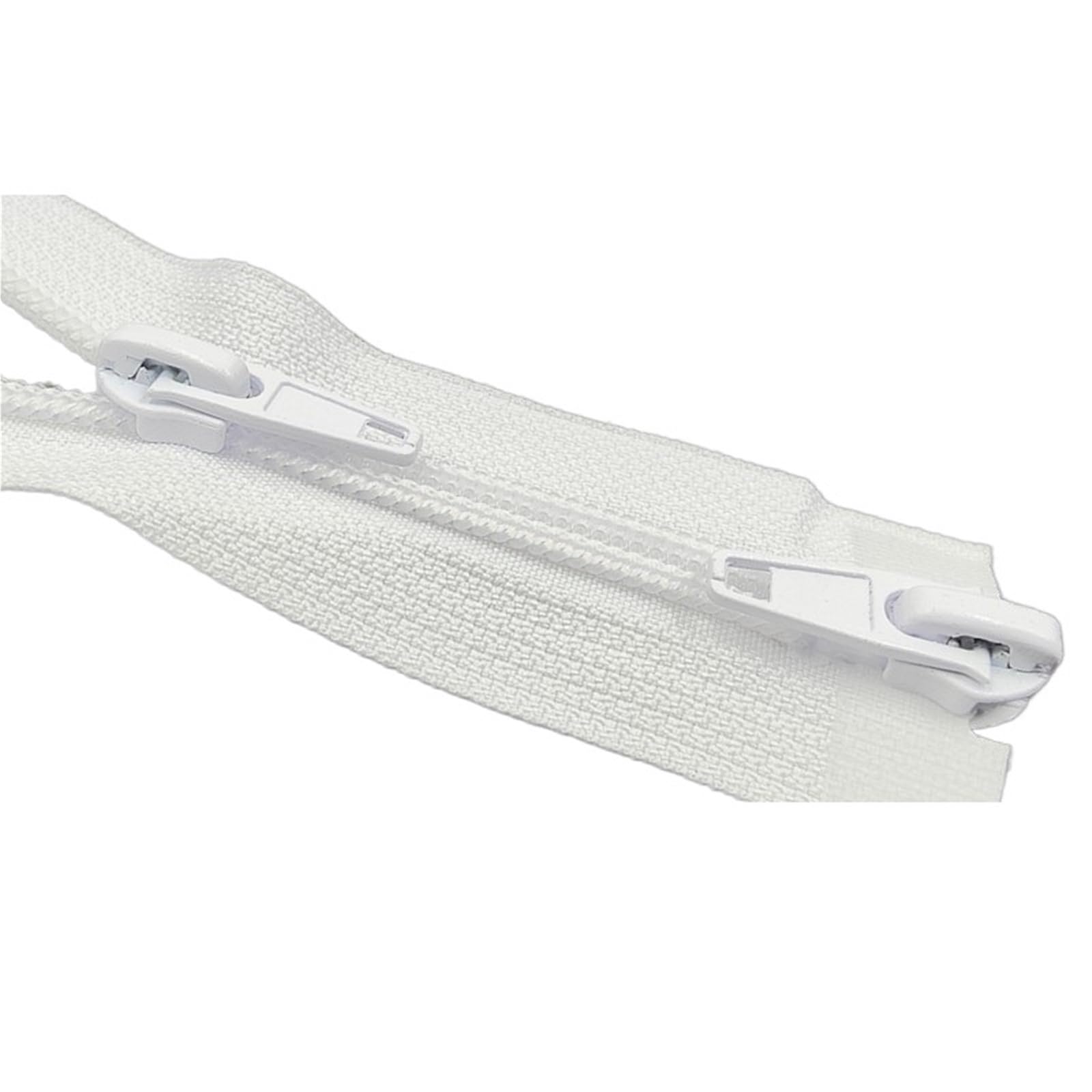 Zippers Sewing, Two-Way Separating Zipper 5# Nylon Double Slider Multicolor 60-500cm for Sewing(White-500cm)