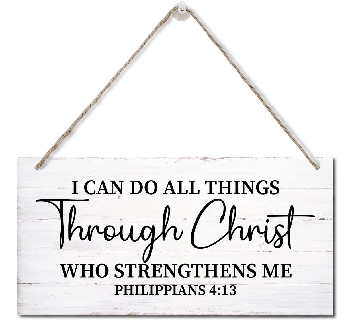 I Can Do All Things Through Christ Wall Art Sign, Printed Wood Plaque Sign Wall Hanging, Christian Signs For Home Decor Wall, Philippians 4:13 Wall Decor Gift, Farmhouse Decor Wall Art Sign 12" x 6"