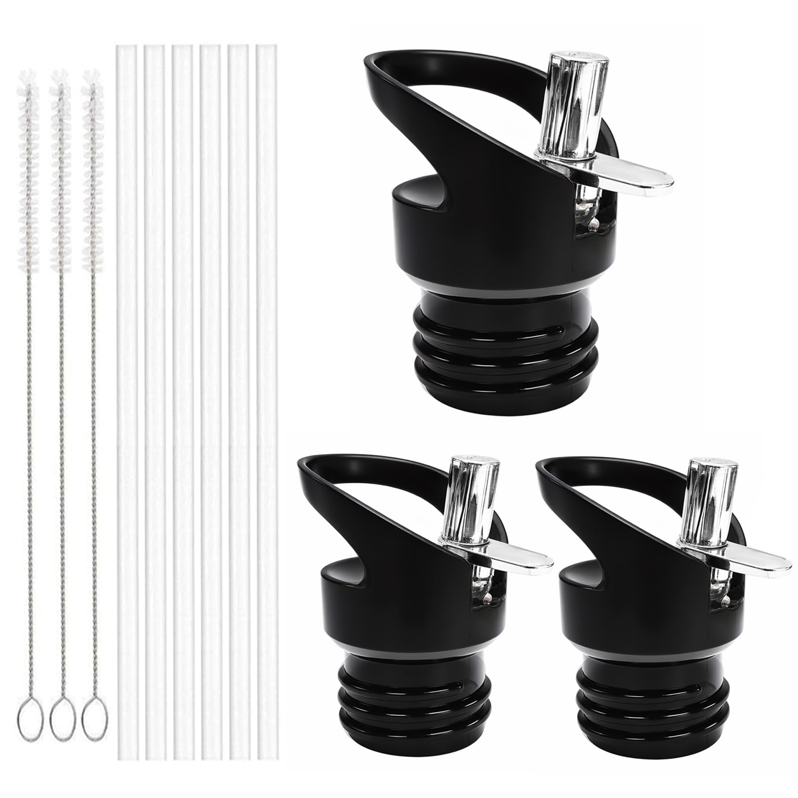 3 Pezzi Tappo Borraccia Ricambio - Coperchio a Cannuccia - Tappo Borraccia Termica Paglia e Spazzola Pulizia per Hydro Flask Bocca Standard e 1,91/1,94 Pollici Bottiglie d'Acqua
