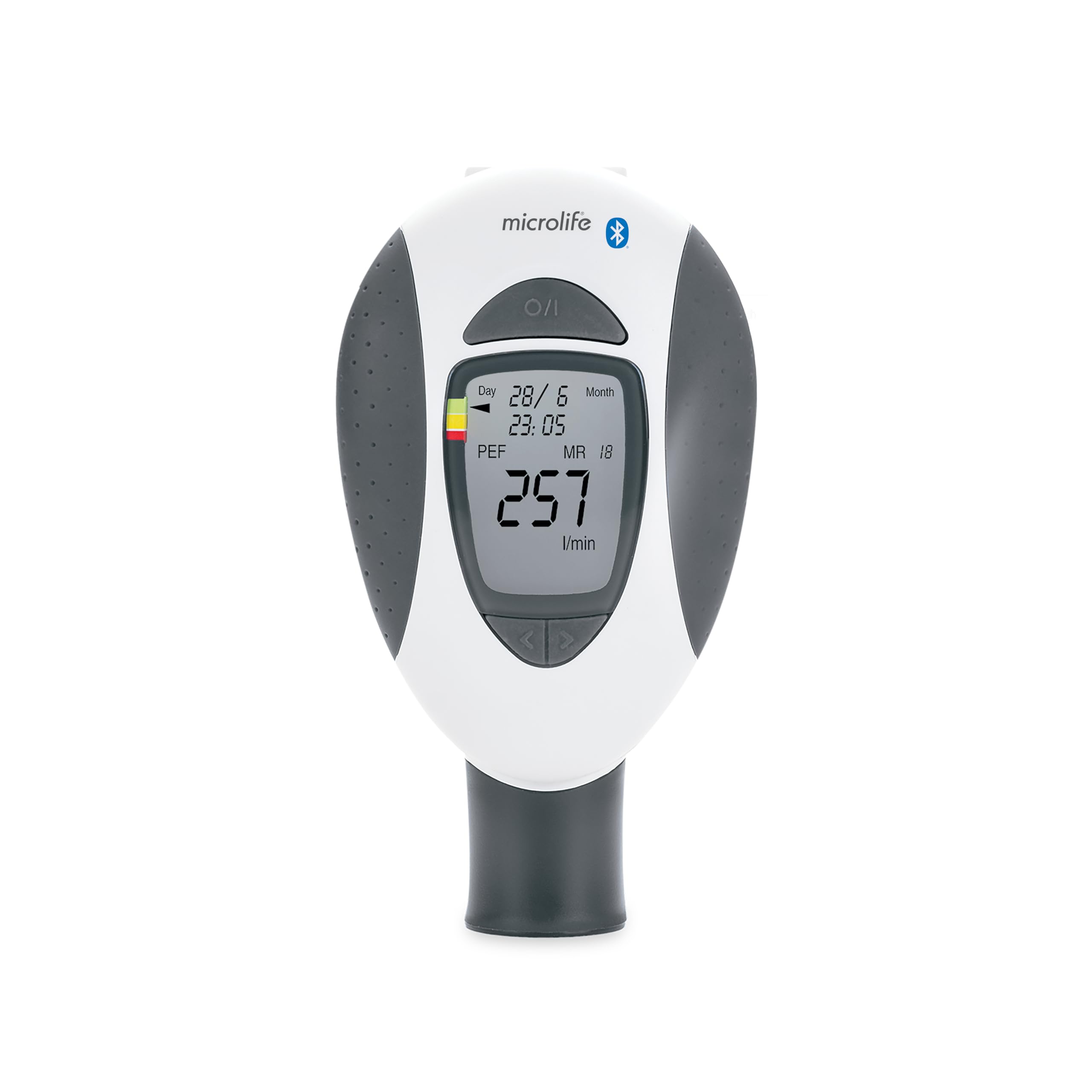 Microlife PF200 BT Débitmètre Garantie 5 ans, Précision Professionnelle, Connecté, Suivi Asthme, Mesure DEP/VEMS, Adulte/Enfant, USB PC et Bluetooth, Logiciel et APP Gratuits, 400 mémoires