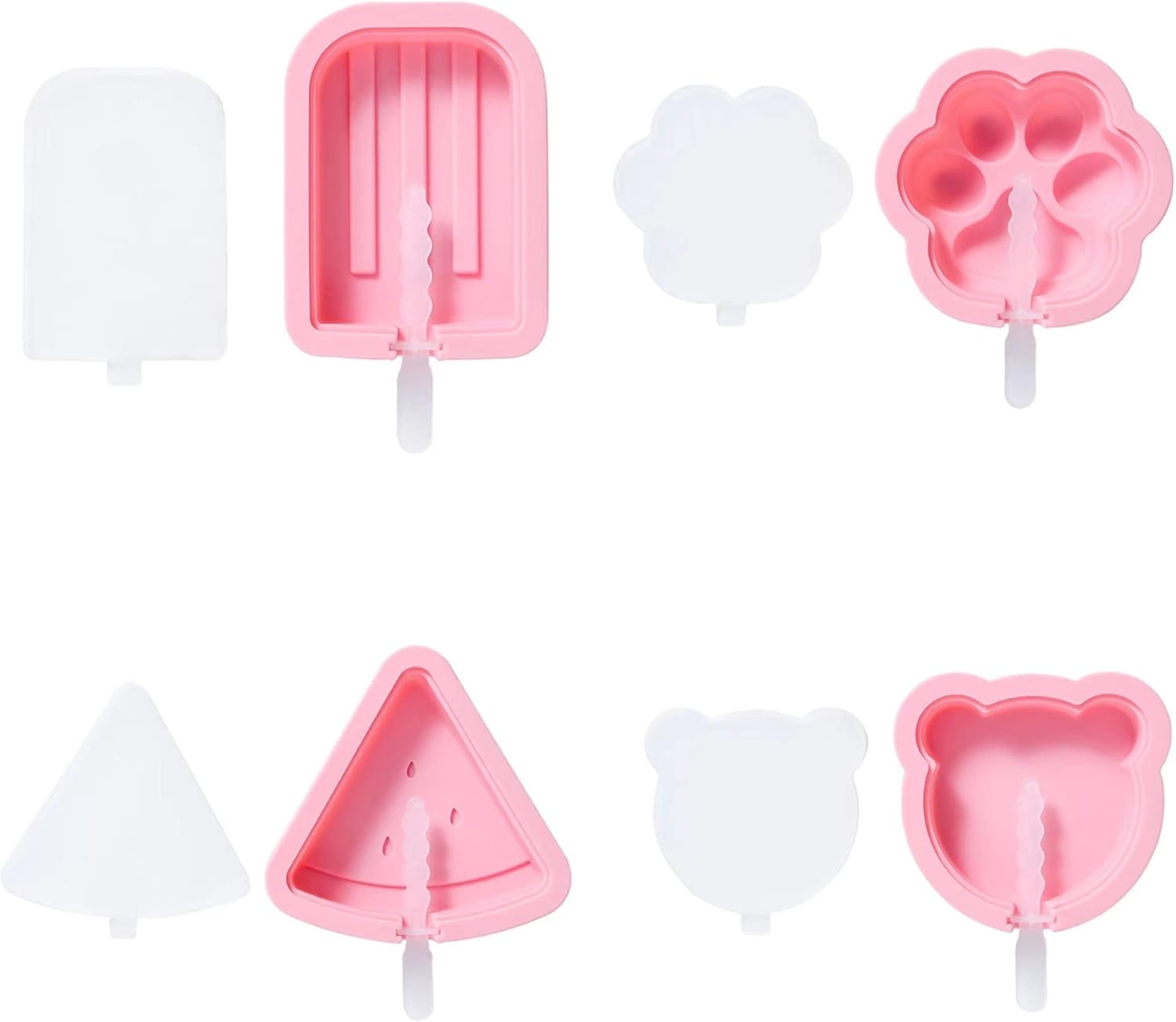 Juego de 4 moldes de paletas de silicona, 1 pieza para hacer paletas de helados, moldes de helado congelados, accesorios de cocina, fácil