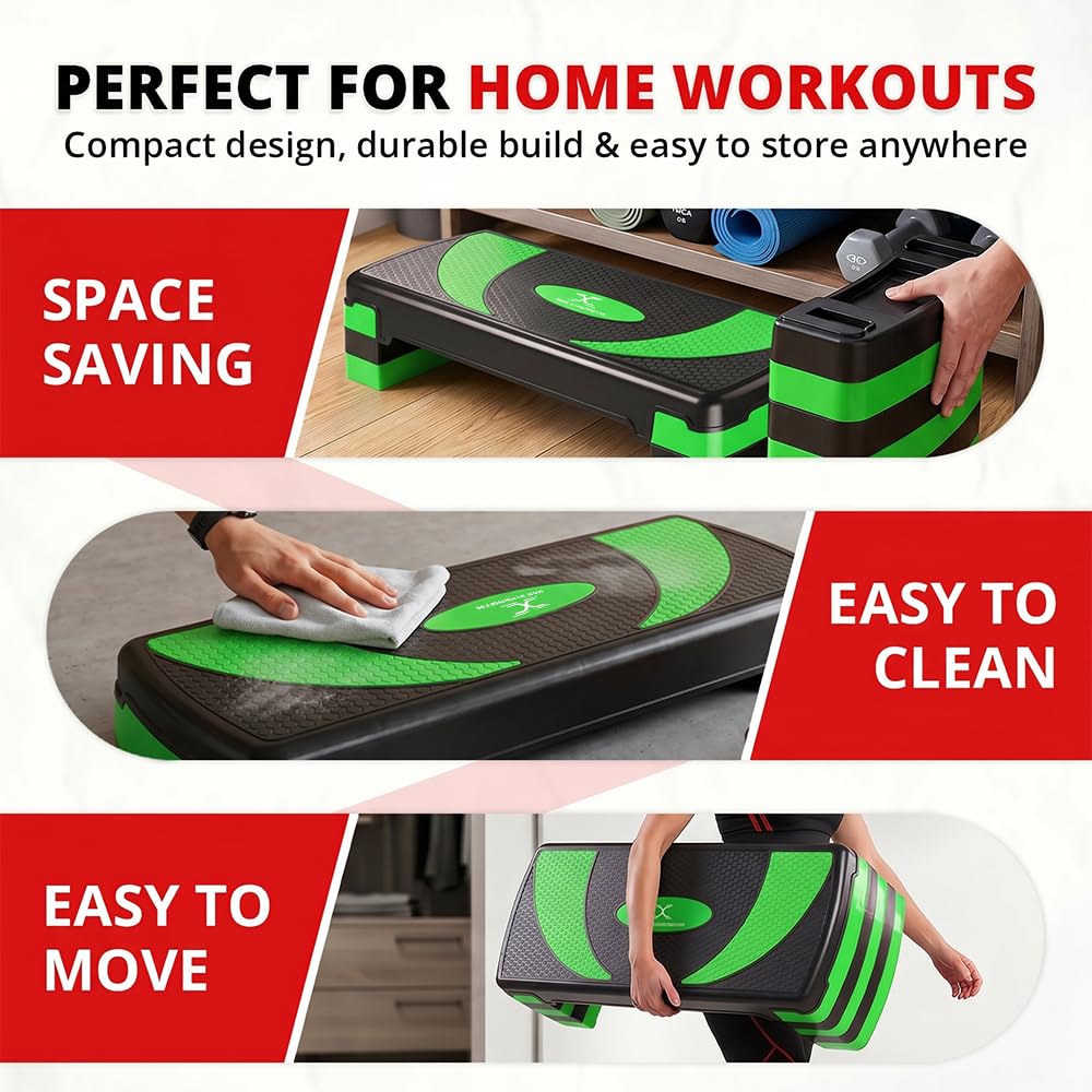 Aerobic-Stepper mit 5 verstellbaren Stufen (10/15/20/25/30 cm) Cardio-Gewichte Yoga-Übungs-Workout-Stepboard Rutschfestes Home-Gym-Routine-Fitness-Training