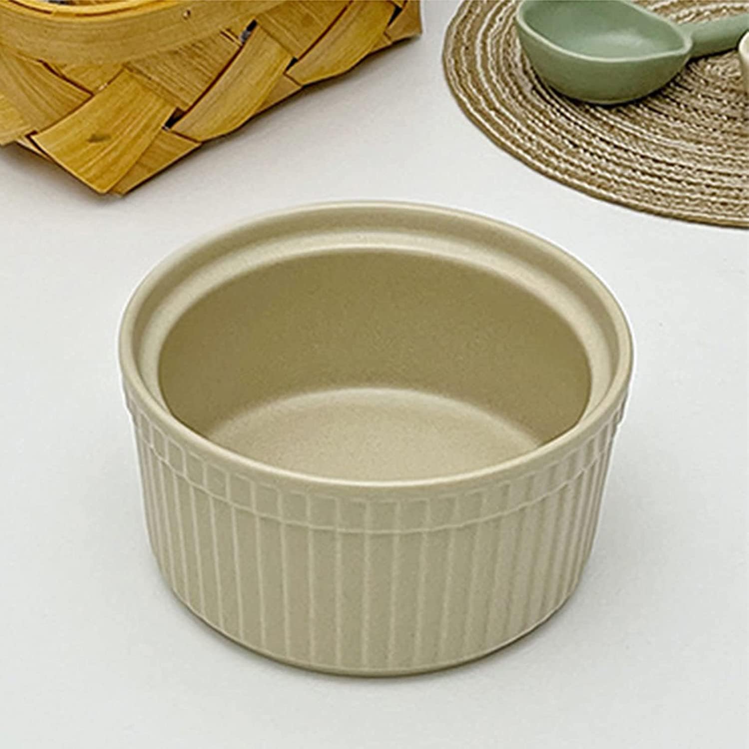 Bol à soupe, bol à riz, bol à déjeuner, ensemble de ramequins, 120 ml, ramequins à crème brûlée, plats à soufflé allant au four, ramequins à soufflé, ramequins for friteuse à air-rose-lot de 2 ( Color