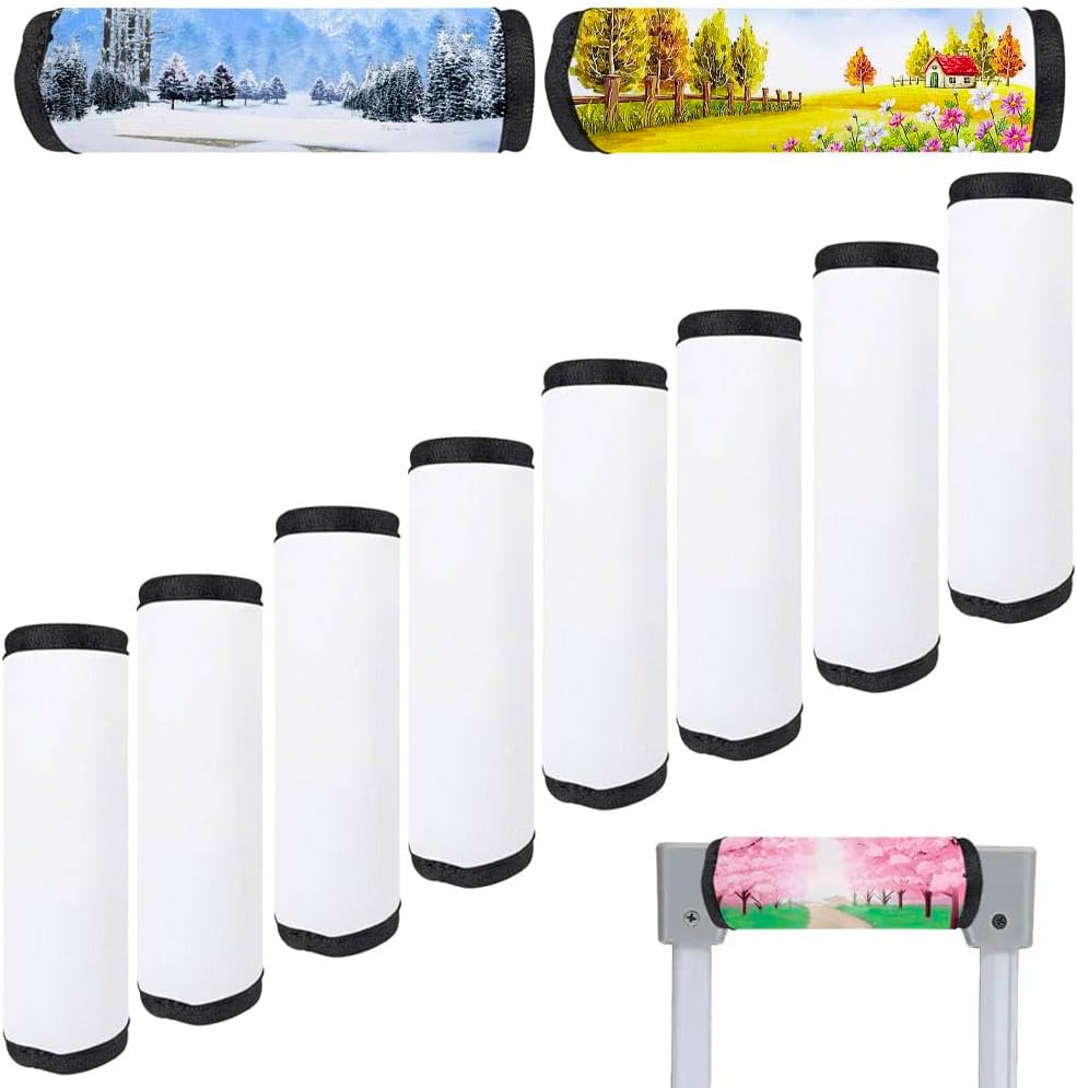 Sublimation Blanks Luggage Handle Grips Wraps Neoprene Comfort Luggage Tag Bulk Identifier Marker for Travel Bag Luggage Suitcase, 10Pcs