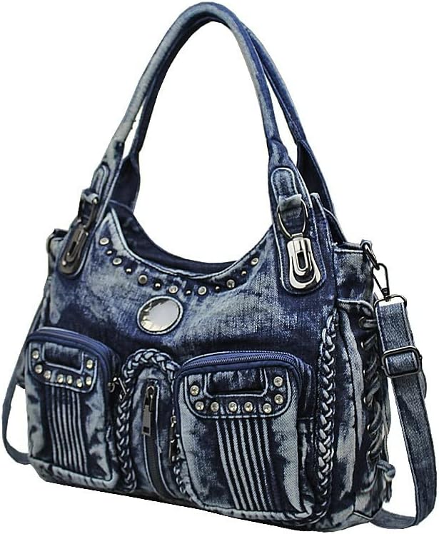 Denim Hobo Bag for Women Jeans Purse Large Capacity Handbags Vintage Shoulder Bags Casual Tote Bag Crossbody Bag