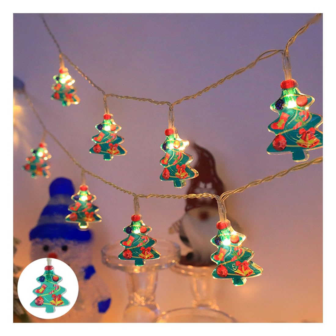 Guirlande Lumineuse, décoration d'arbre de Noël, Guirlande Lumineuse créative et esthétique, LED, Blanc Chaud, Fil de cuivre, décorations de Noël, décoration de fête
