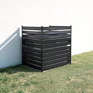 38" W x 42" H (3 Panels) Air Conditioner Fence Screen - Outdoor Enclosure for Pool Equipment Trash Can Privacy Fencing Panels， No Dig Privacy Screen Fencing Applicable to Backyards and Patios，Black