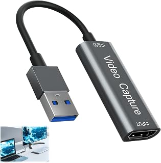 HENGBIRD Video Capture Card HD Shower Drapes on USB, 4K HMinimalist Input 1080p60 Recording USB Birthday Adapter for Streaming Game NOTE Windows Macos Online Teaching Camera Recording Device