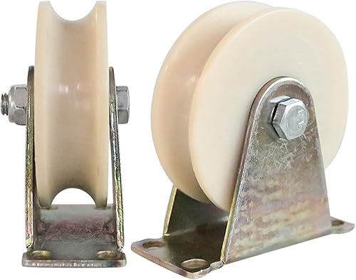 Miniatura 7 de Juego de 4 ruedas de riel en U de alta resistencia, rueda con ranura en U, ruedas de nailon resistente, polea de puerta corredera, para pista