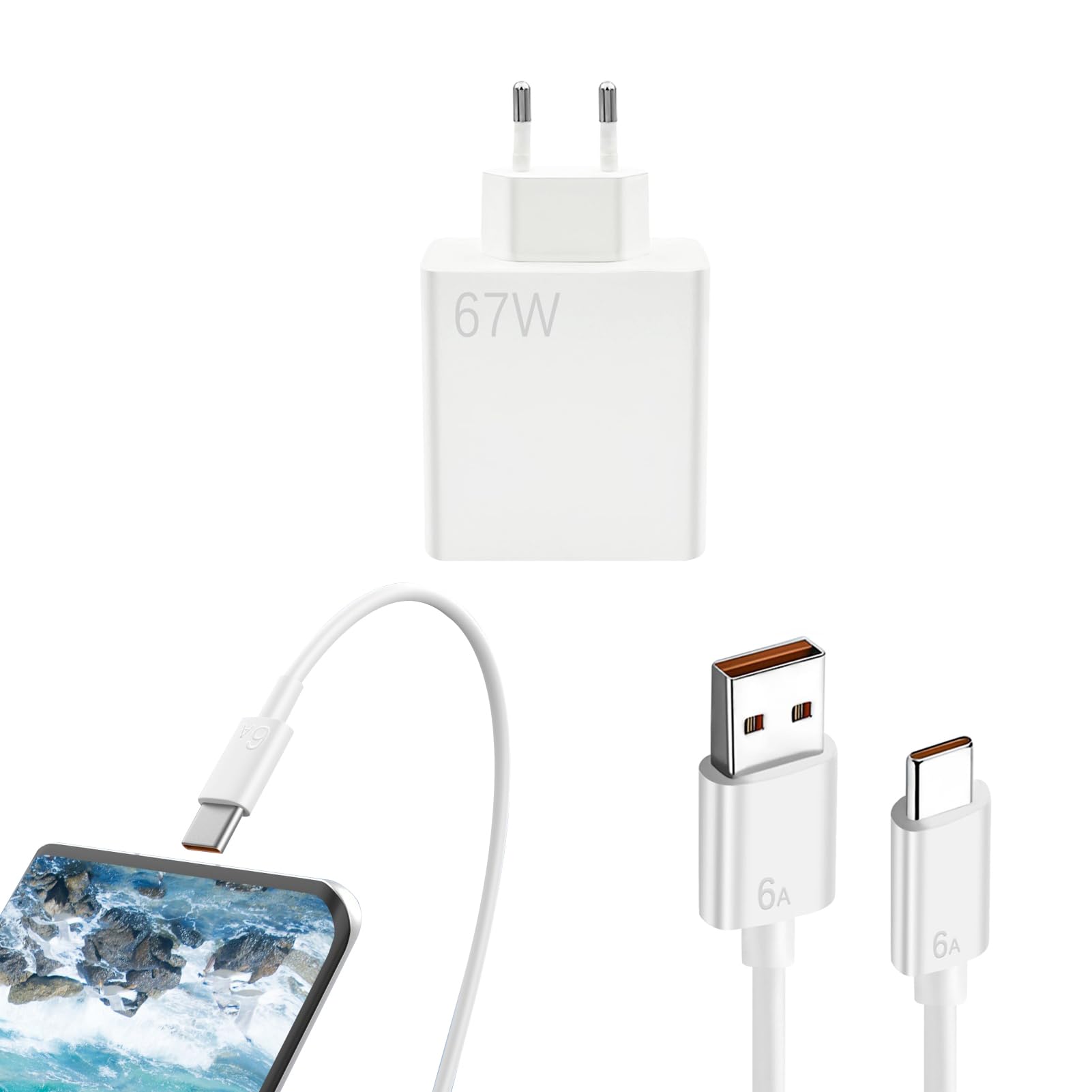 Caricabatterie Xiaomi 67W Con Cavo USB-C 1.5m - Ricarica Rapida Per Smartphone E Tablet