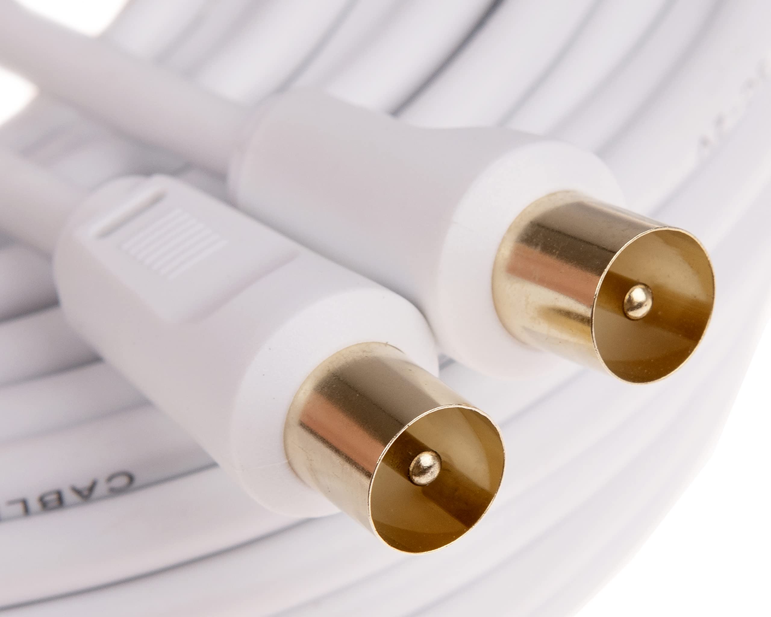 Câble Coaxial TV 10 Mètres - Connecteurs Or Mâle/mâle + Adaptateur Femelle/femelle - Pour TV, Décodeurs, Extensions D’antenne - 11
