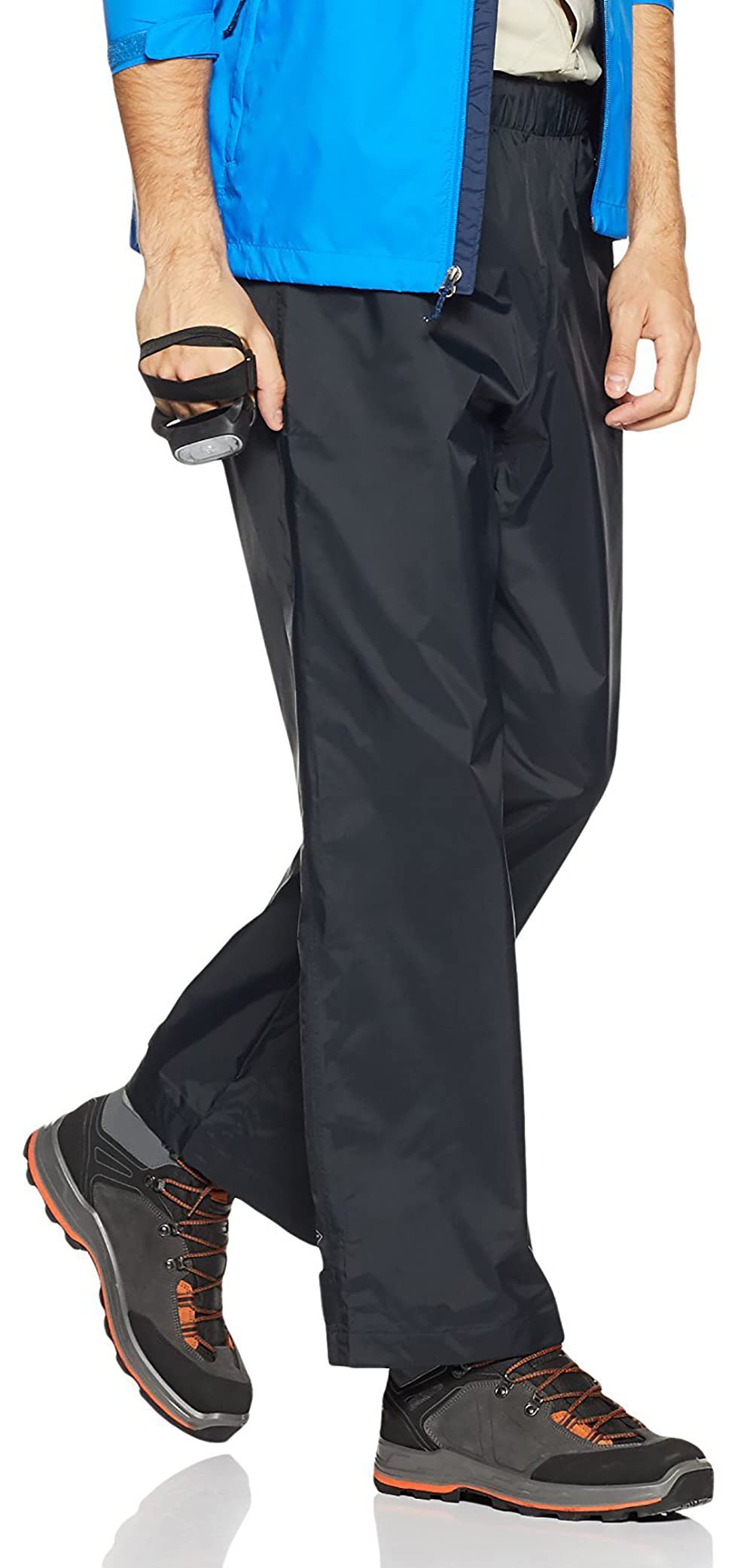 KOUDYEN Męskie spodnie przeciwdeszczowe na rower, wodoodporne, oddychające, wiatroszczelne, spodnie outdoorowe YK5415M-Black-XL