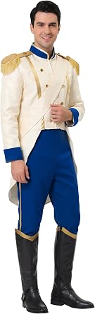Disney Prince Eric Wedding Costume for Men - The Little Mermaid Outfit with Jacket, Sash, Pants, Boot Covers