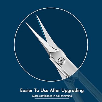 BNG Professional Sharp Curved Cuticle Scissors for Women Men - Stainless Steel Nipper Nail Remover, Pedicure Manicure Art Tool, Gold