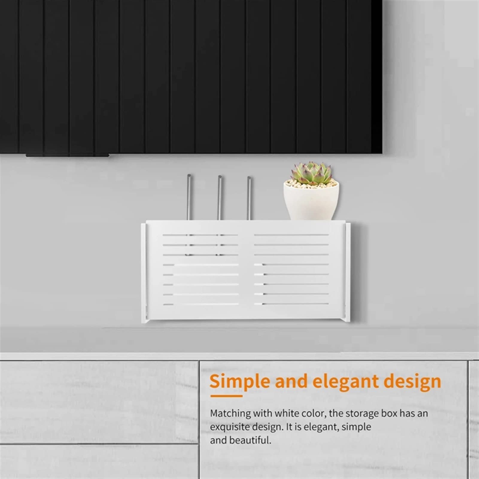 kabel draht lagerung Router-Aufbewahrungsbox Wandmontierte drahtlose Panelregal-Plug-Board-Kabel-Kabel-Organizer Home-Dekoration verwendet, um das Power Board und die Kabel auszublenden für Zuhause un