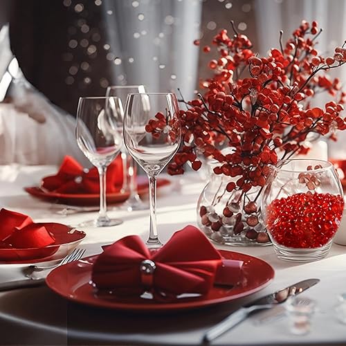 Miniatura 3 de HappyFiller 5500 piezas de jarrón rojo rubí diminuto relleno de cuentas acrílicas para manualidades, soporte para brochas de maquillaje,