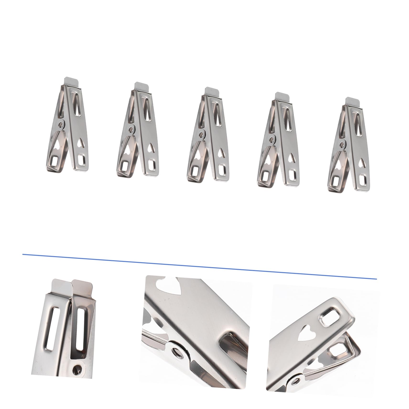 PRETYZOOM 60pezzi Clip Per Asciugatura Impermeabili Acciaio Inossidabile Mollette Resistente Per Piumoni e Biancheria Antivento e Multifunzionali Per Casa e Giardino