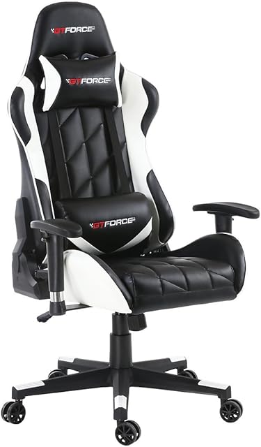 GTFORCE PRO GT Reclining Sports Racing Gaming Office Desk PC CAR Faux Leather Chair (White)