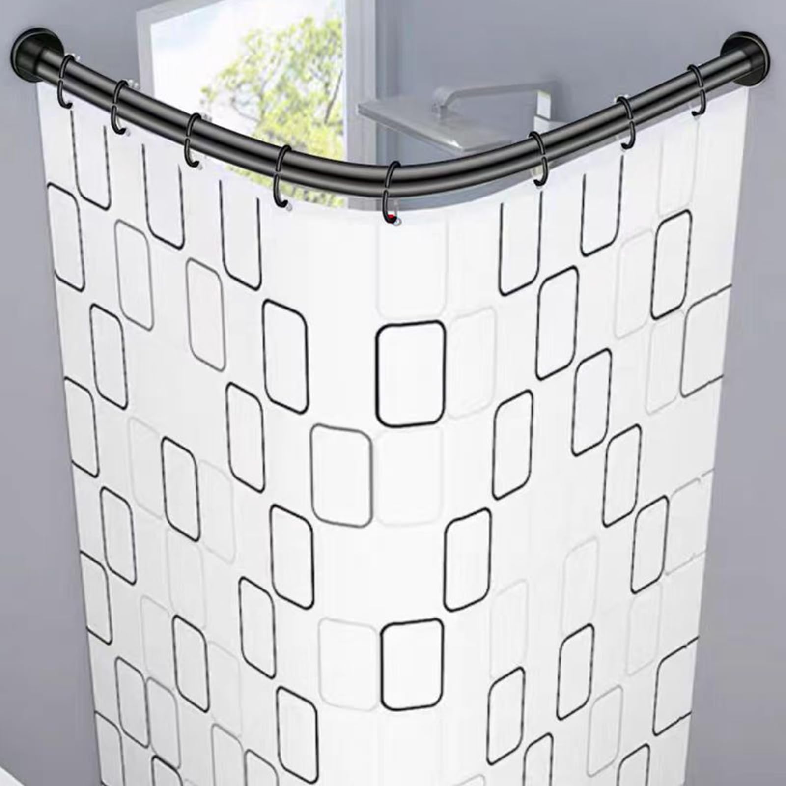 Asta Telescopica Per Tenda Da Doccia A Forma Di L In Acciaio Inox Supporto Per Tenda Da Doccia Asta Per Tenda Con Giunzione 108 138 Cm Argento 79613924