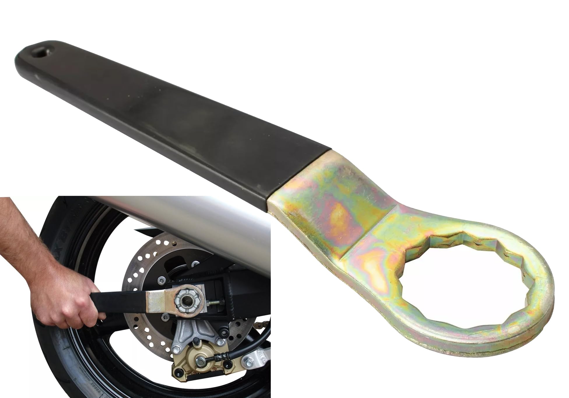 BIKE IT 36mm Offset Rear Axle Nut Spanner – Motorcycle Rear Wheel Axle Wrench Tool for KTM, BMW, Husqvarna & More