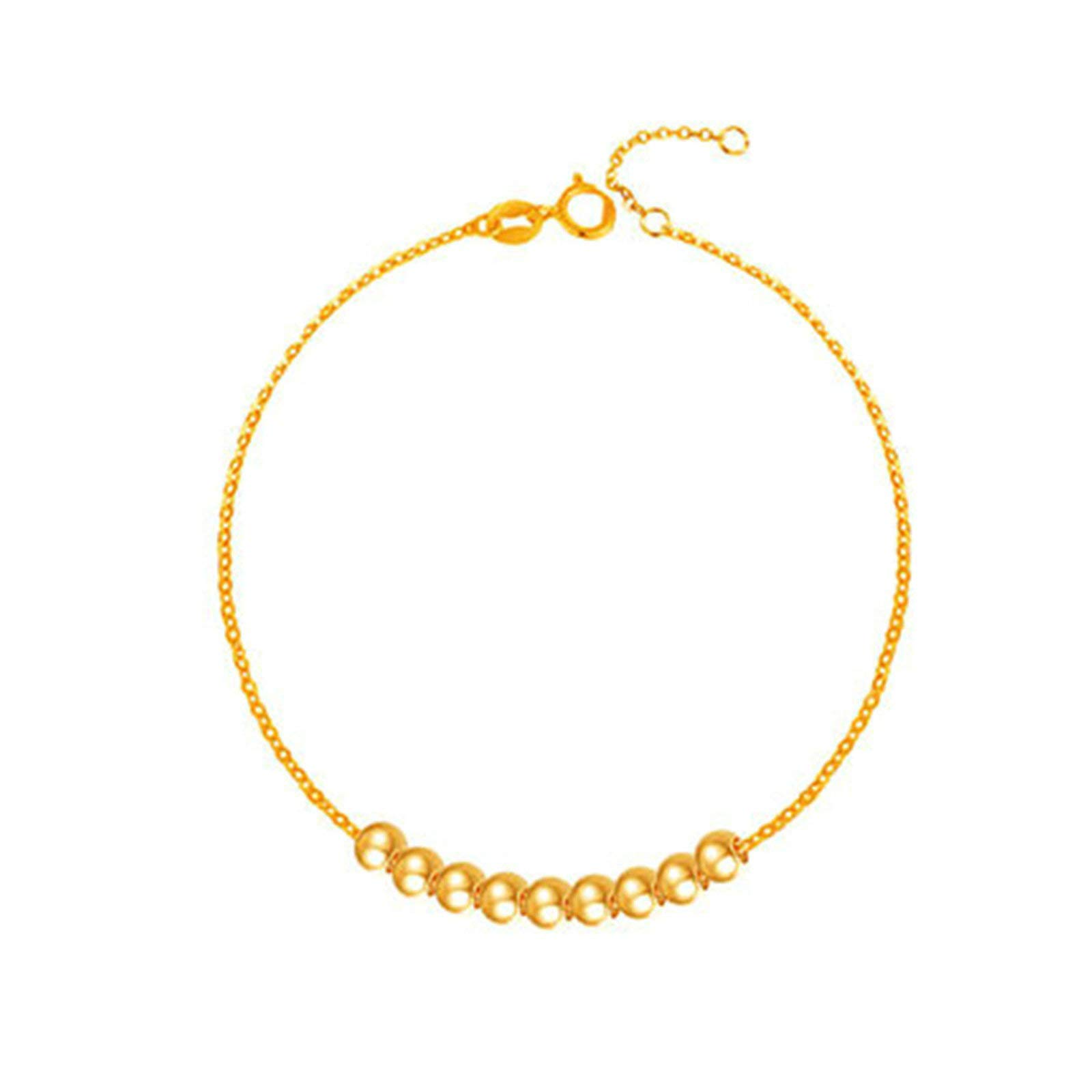 KnSam Cavigliera donna oro cavigliera donna cavigliera in oro giallo 18 carati (750) perline per donna donna donna oro, 18 karat, Oro 18 K