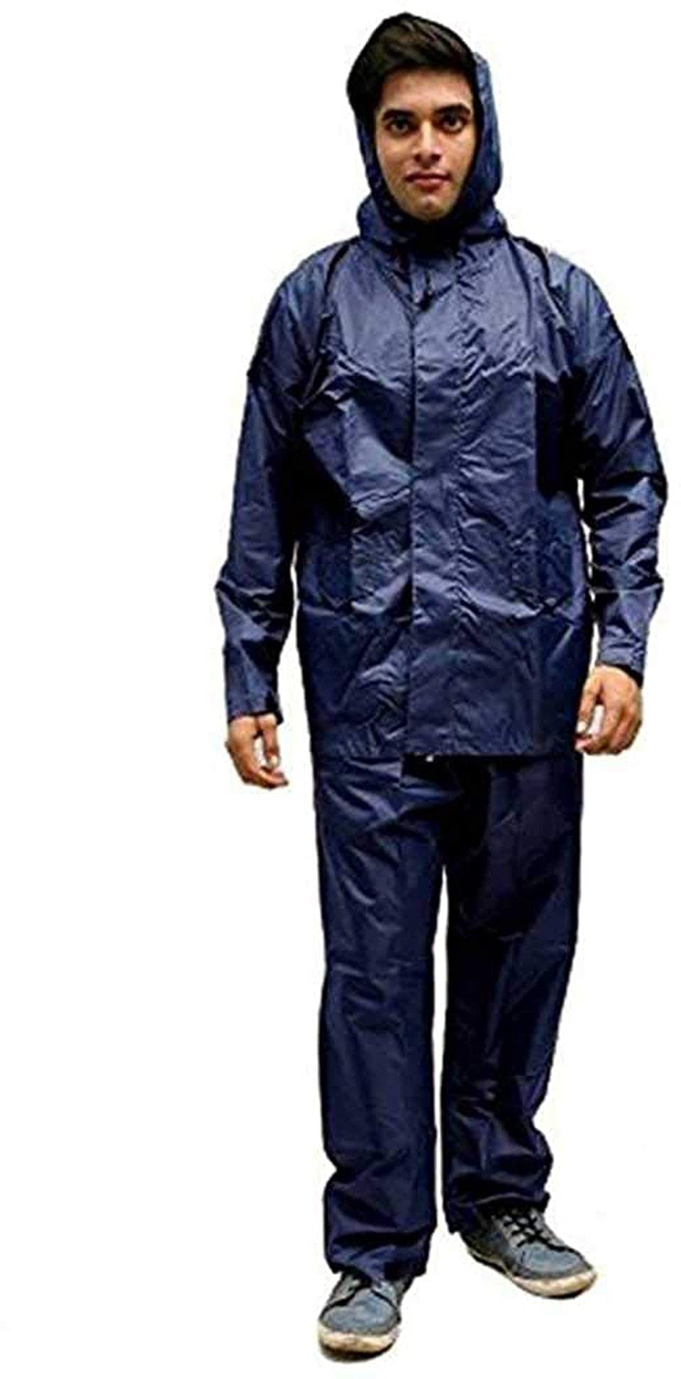 n g products Men/Women Stylish Raincoat/Rainwear/Rainsuit/barsaati/Overcoat with Hood and Side Pocket 100% Waterproof Portable rain Suit for Men/Women L Size (Blue)-picture-22
