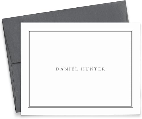 Vista 7 de Modern Pink Paper Papelería personalizada para hombres o mujeres, tarjetas de notas plegables personalizadas profesionales, tu elección