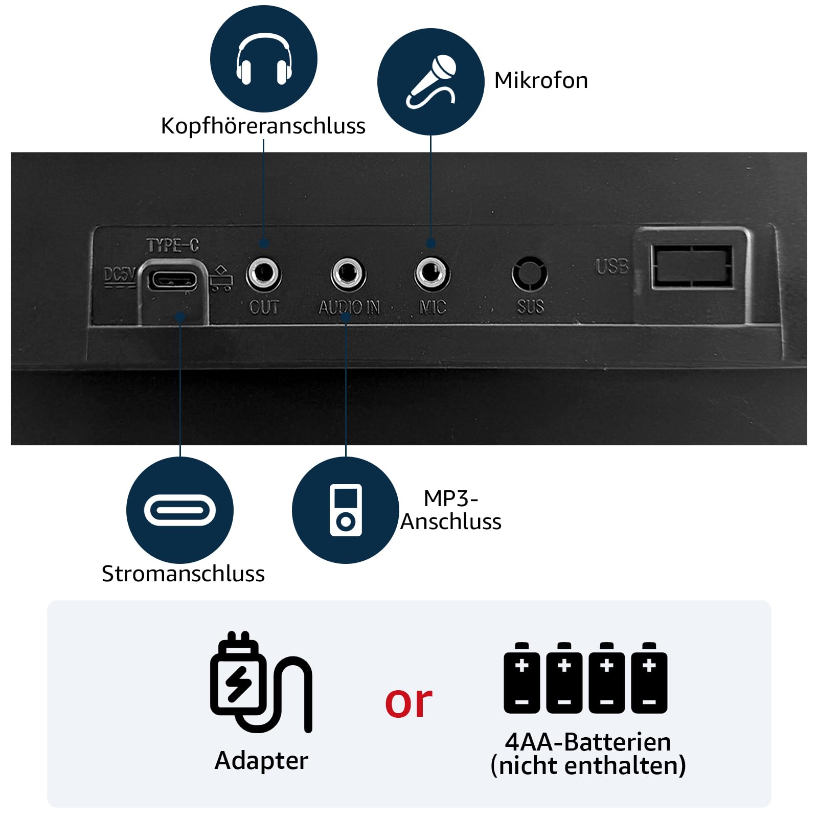 Keyboard Piano 61 Tasten mit Leuchttasten, E Piano für Anfänger, Digitalpiano mit Klavierhocker, Keyboardständer, Notenständer, Mikrofon, mit USB, MIC, AUX & Kopfhörer Anschluss, 3 Lernmodi