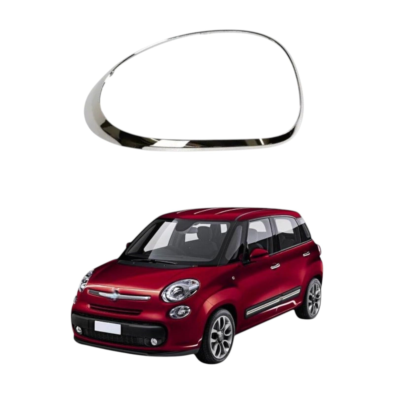 Cornice Cromata Lucida Fanale Posteriore per 500L - Compatibile, Non originale (Sinistra - Lato Guida)