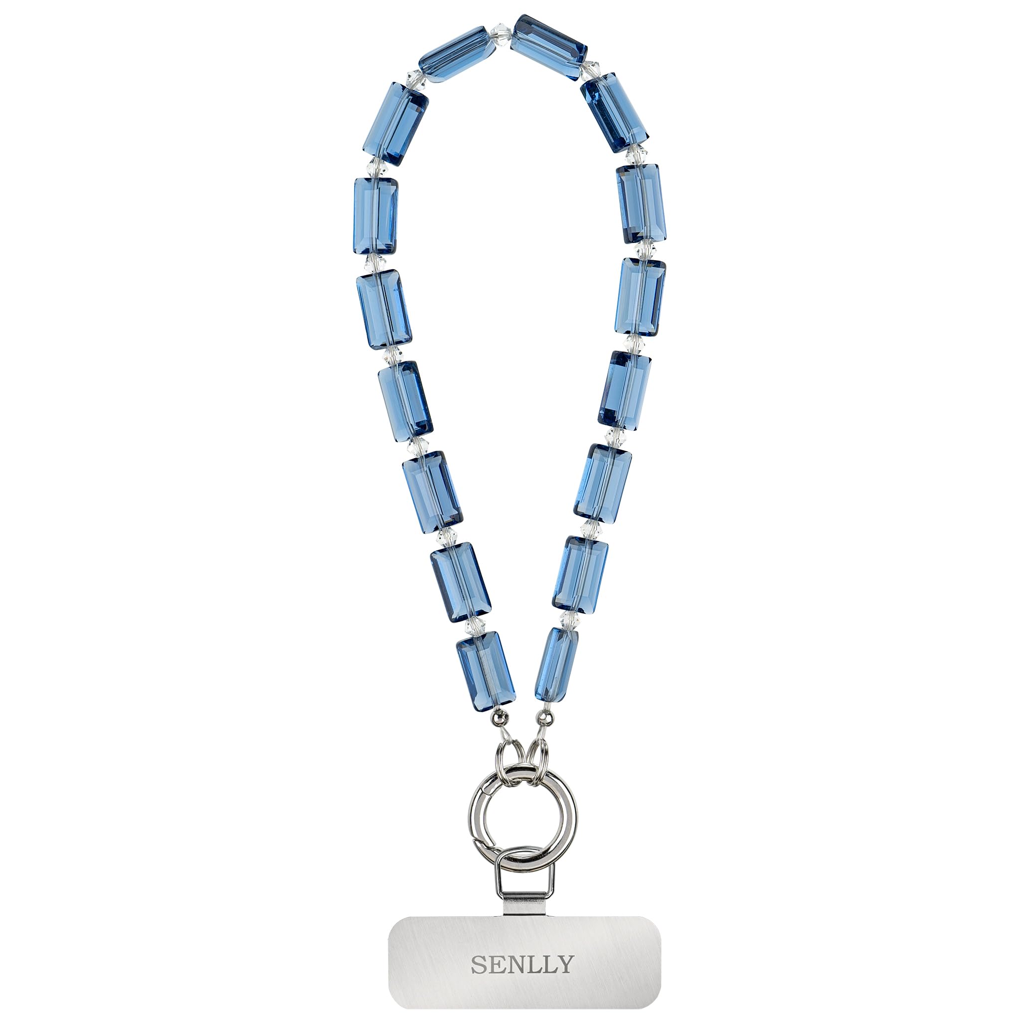 SENLLY Wristlet Phone Lanyard Charm, Selected K9 Crystal Wrist Strap, Use Stainless Steel Hardware, Jewel Gift for Women