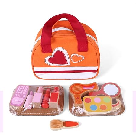 Amazon Thechoice 子ども おもちゃ お化粧スーツケース メイクおもちゃ 木製おもちゃセット コスメティック 知育玩具 女の子キットプレイセット メイクアップ おもちゃ