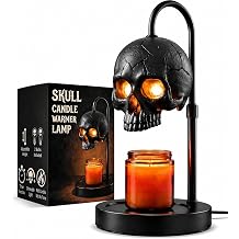 Skull Candle Warmer Lamp with Timer & Dimmer, Black Gothic Candle Warmer