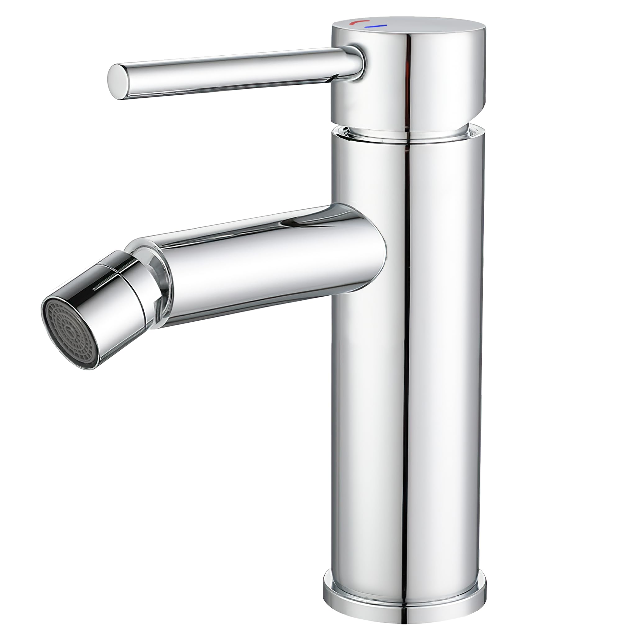 VALAZ Robinet Bidet | Robinet Salle Bain, Ouverture à Froid, Mélangeur Eau Froide et Chaude, Pas de Fuites, Installation Facile et Rapide | Laiton, Inoxydable, Élégant, Rond, Chromé, Série Ason
